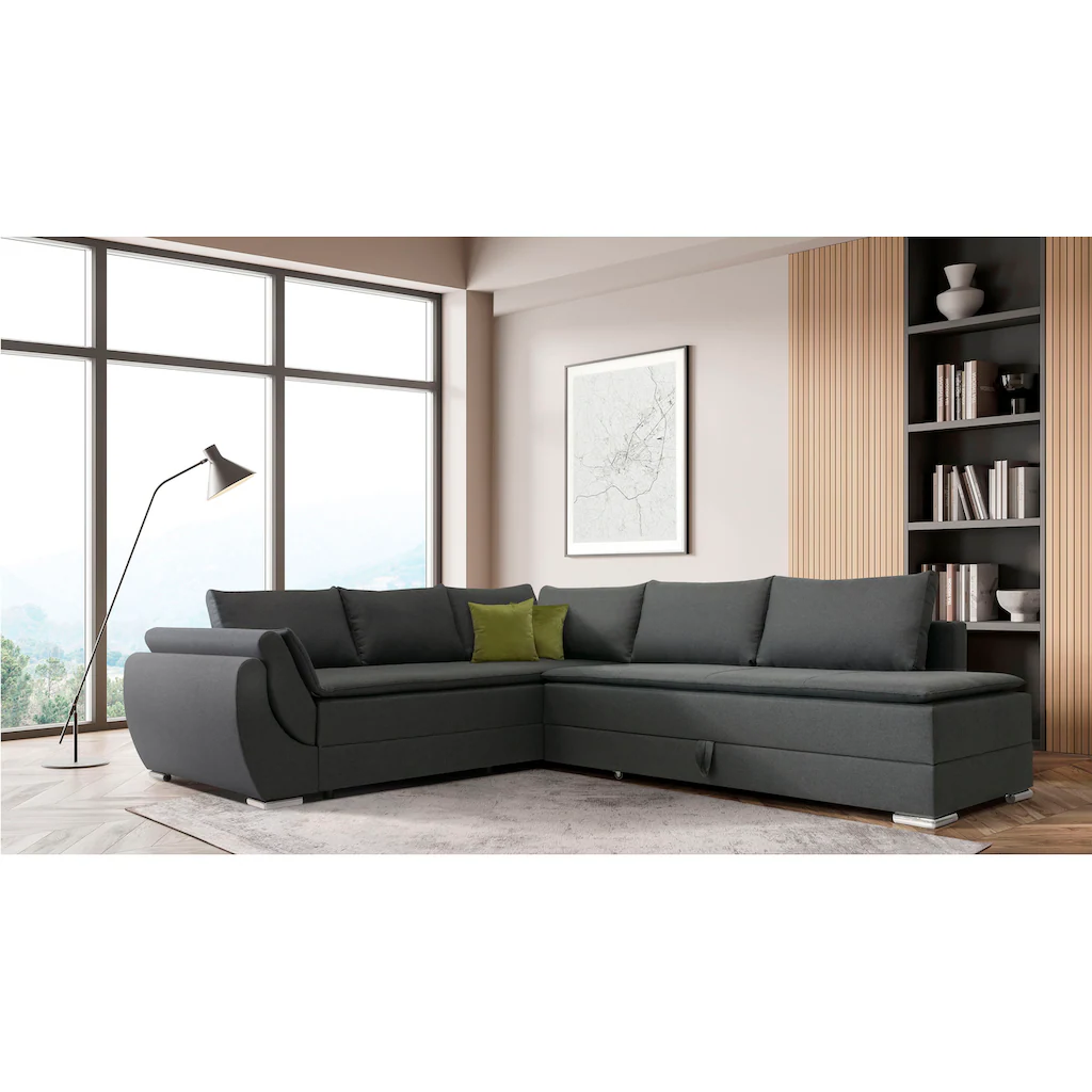 INOSIGN Ecksofa »Göteborg« mit Boxspring-Bettfunktion und Bettkasten Dauerschlaffunktion Topper kaufen Zeitlich begrenztes Angebot