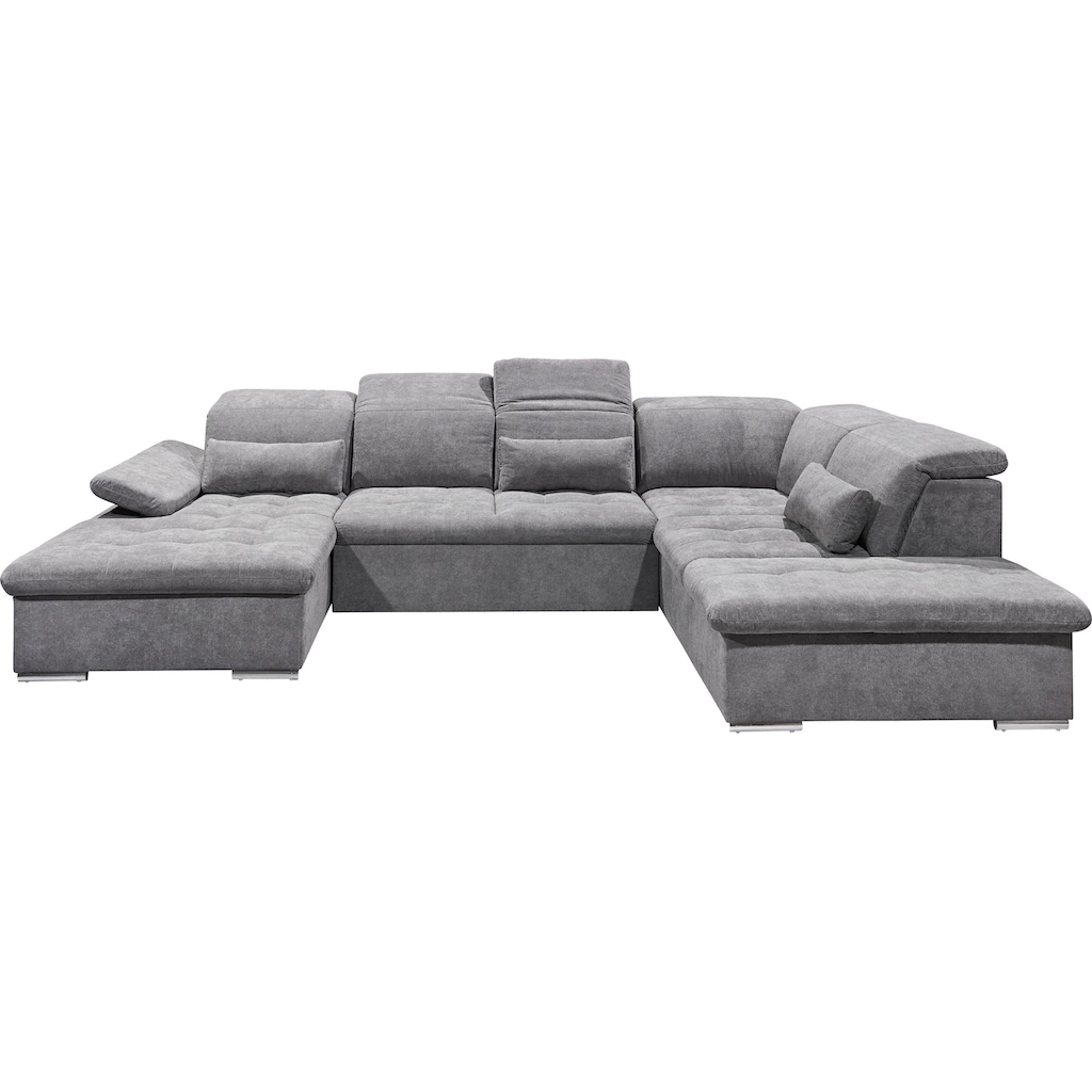 ED EXCITING DESIGN Wohnlandschaft Wayne mit Bettfunktion Bettkasten und Nierenkissen. 1 Armteil- und 5 Kopfteilverstellungen kaufen Blitzangebot
