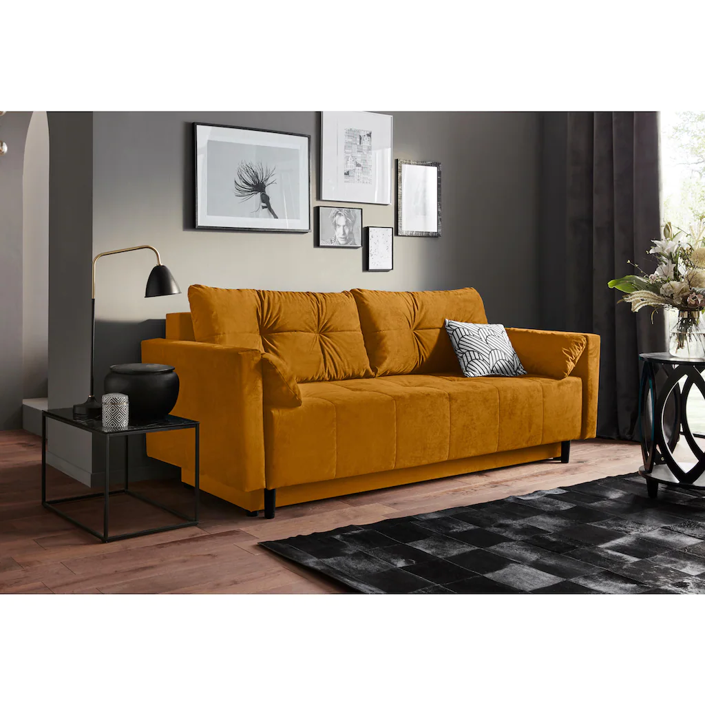 COLLECTION AB Schlafsofa »Solar« Bettfunktion Bettkasten Federkern und loser Rücken- und Zierkissen kaufen