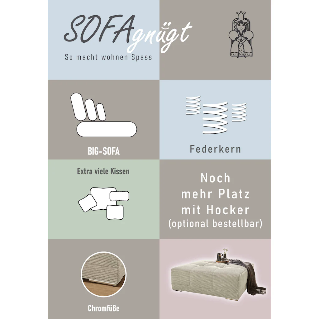 Jockenhöfer Gruppe Big-Sofa Moldau Inklusive loser Rücken- und Zierkissen kaufen Saisonale Angebote