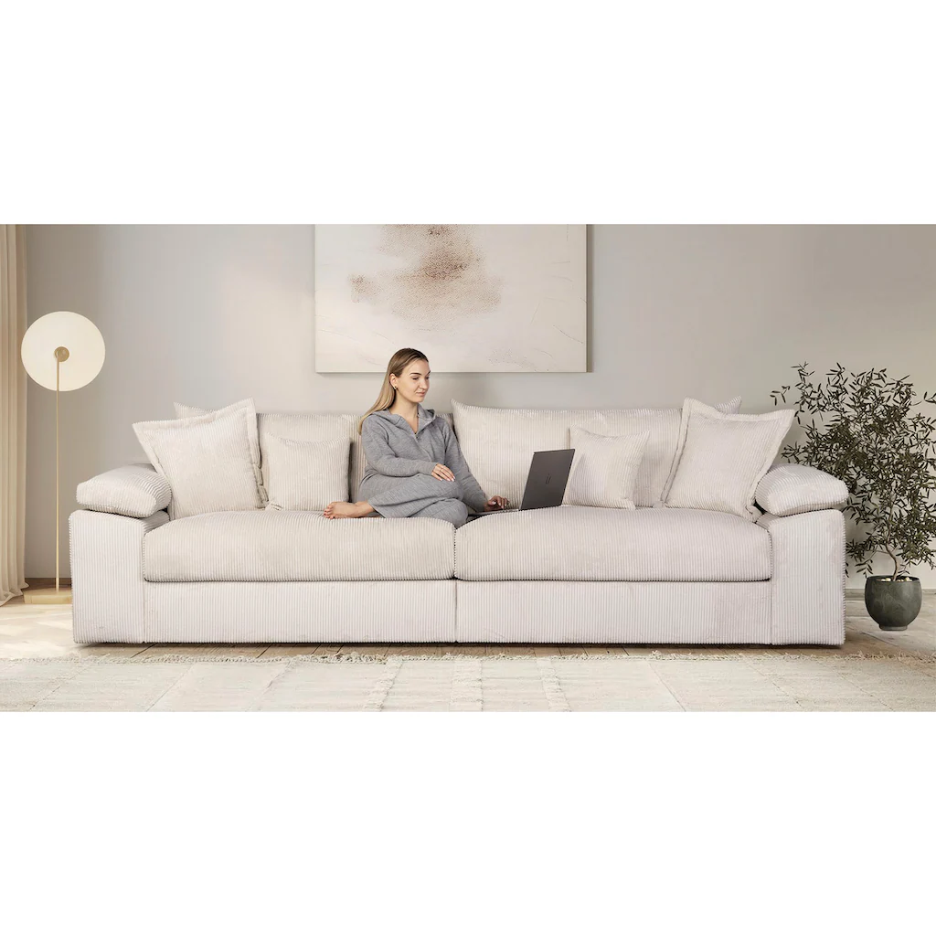 Home affaire Big-Sofa »Soft&Cosy XXL - Breite 303 cm« Mega-Sofa in Cord Federkern-Polsterung kaufen