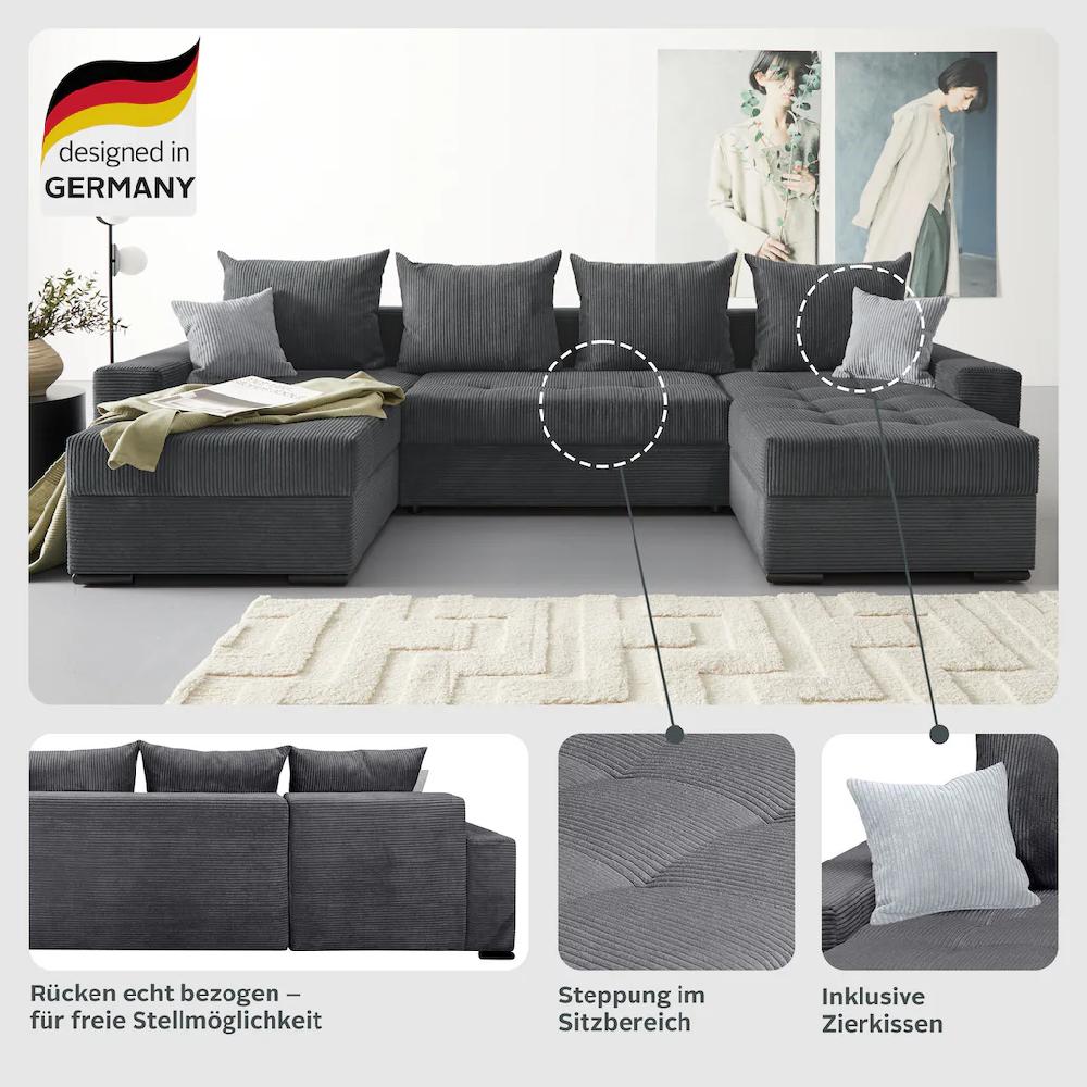 COLLECTION AB Wohnlandschaft 30 Jahre Jubiläums-Modell Josy inkl. Bettfunktion Bettkasten und Zierkissen kaufen Super Sparpreis