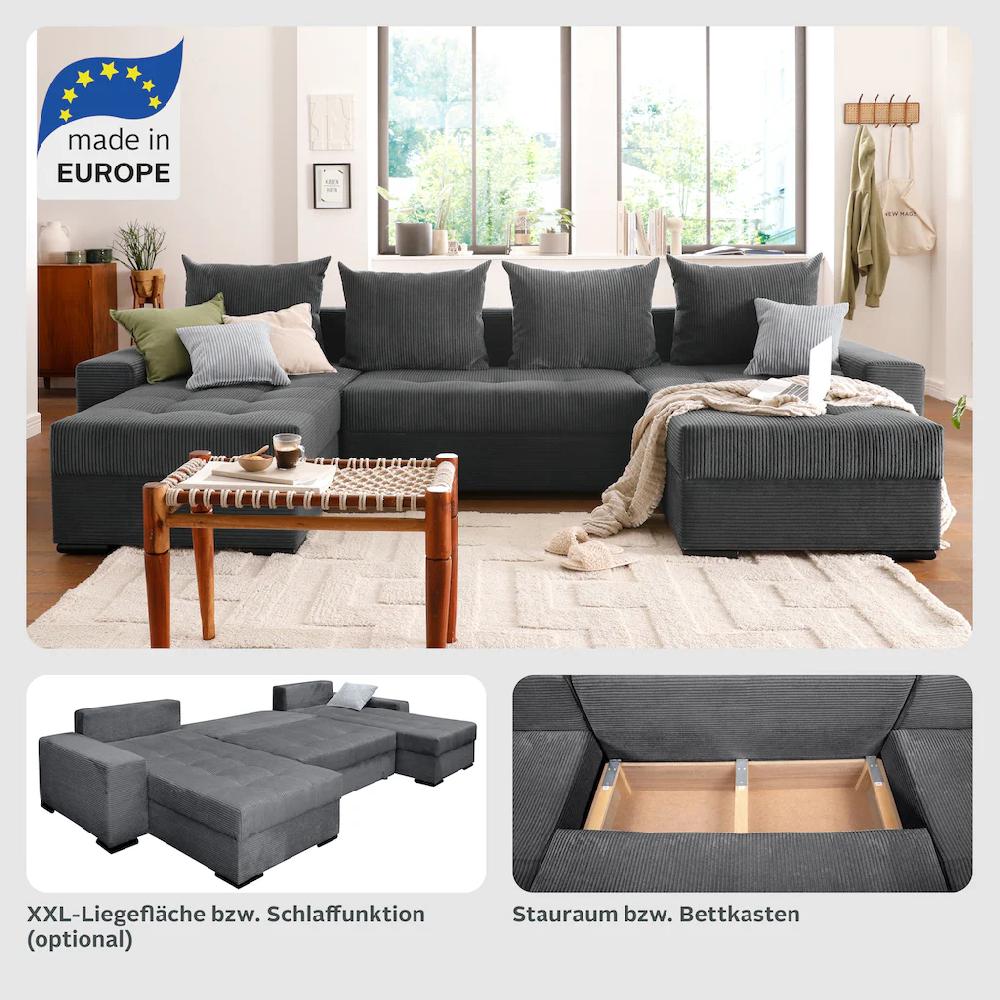 COLLECTION AB Wohnlandschaft 30 Jahre Jubiläums-Modell Josy inkl. Bettfunktion Bettkasten und Zierkissen kaufen Super Sparpreis