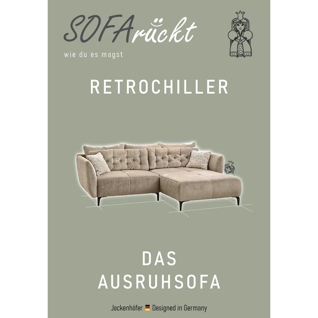Jockenhöfer Gruppe Ecksofa Salo im Retrolook mit 5 Rücken-/Zierkissen kaufen Wochenangebot