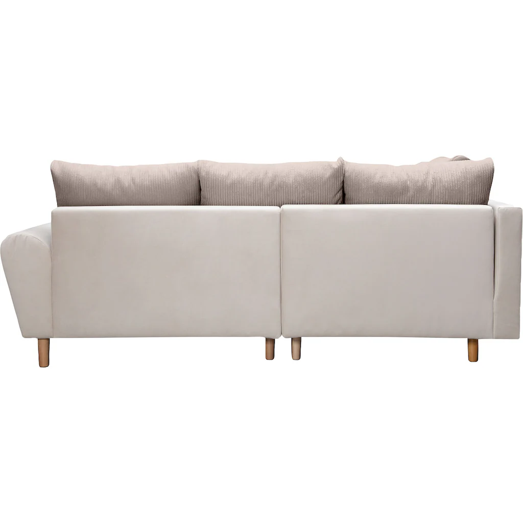 Home affaire Ecksofa »Rice L-Form« (Set mit Hocker) Ecksofa Rückenkissen ottomane beidseitig montierbar Bonnelfederkern kaufen Neueste Stile
