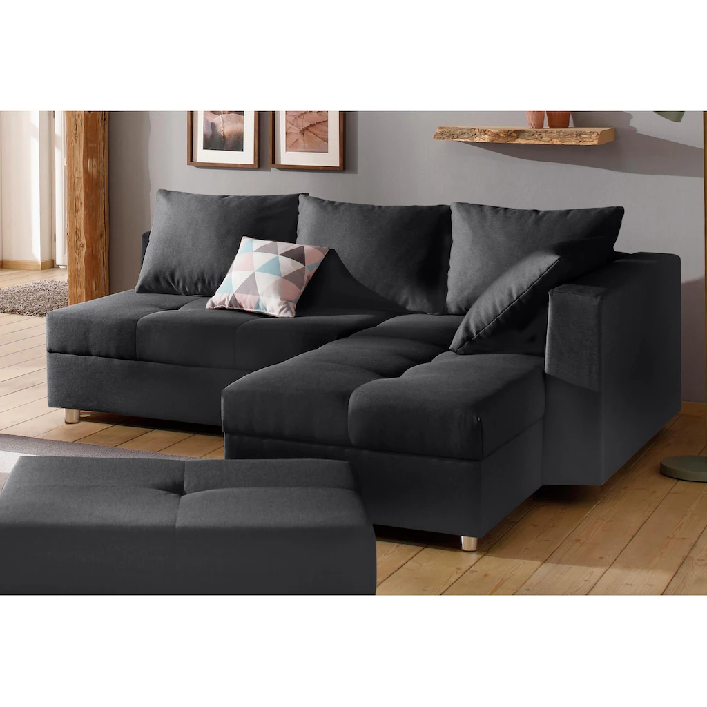 Home affaire Ecksofa »Italia L-Form« mit Bettfunktion mit Federkern kaufen