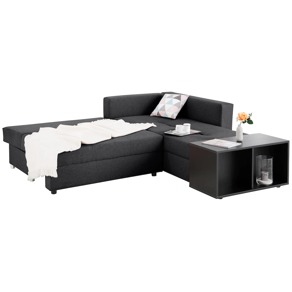 Home affaire Ecksofa »Italia L-Form« mit Bettfunktion mit Federkern kaufen Bis zu 50% Rabatt