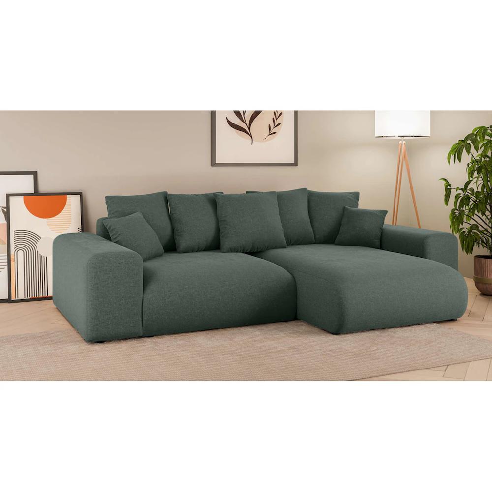 INOSIGN Ecksofa »LAKESIDE mit Bettfunktion und Bettkasten B/T/H 257/166/84 cm« L-Form Recamiere beidseitig montierbar Wellenunterfederung kaufen