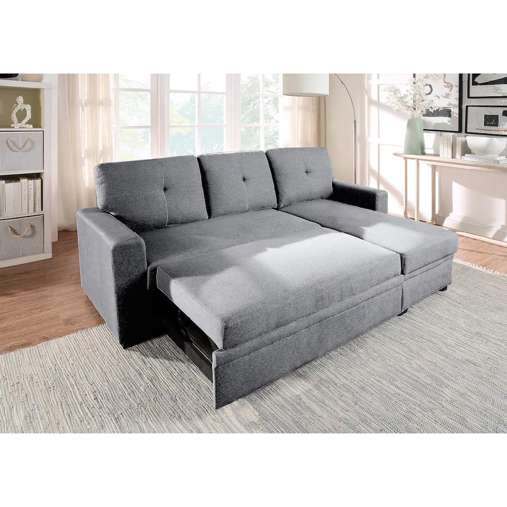 ATLANTIC home collection Ecksofa »Gerrit L-Form« Schlafsofa mit Bettkasten Recamiere rechts oder links montierbar kaufen Begrenzt auf 3 Tage