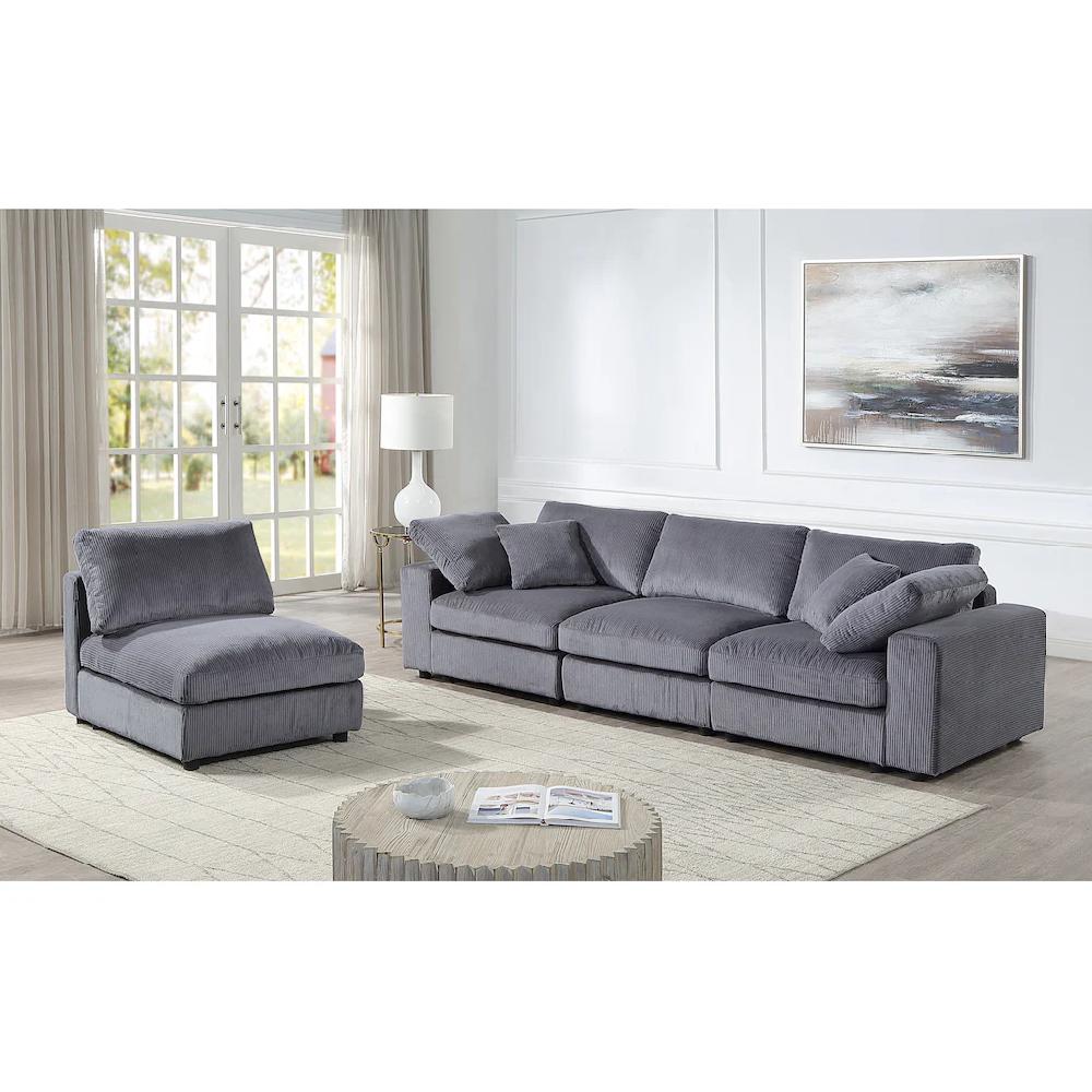 RAUM.ID 4-Sitzer »Bennid XXL-Modulsofa mit vielen individuellen Stellmöglichkeiten« (4 St.) inklusive 2 großen und 2 kleinen Zierkissen im flauschigen Cord kaufen Im Verkauf