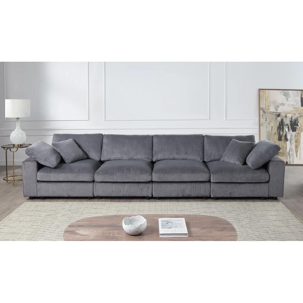 RAUM.ID 4-Sitzer »Bennid XXL-Modulsofa mit vielen individuellen Stellmöglichkeiten« (4 St.) inklusive 2 großen und 2 kleinen Zierkissen im flauschigen Cord kaufen Im Verkauf