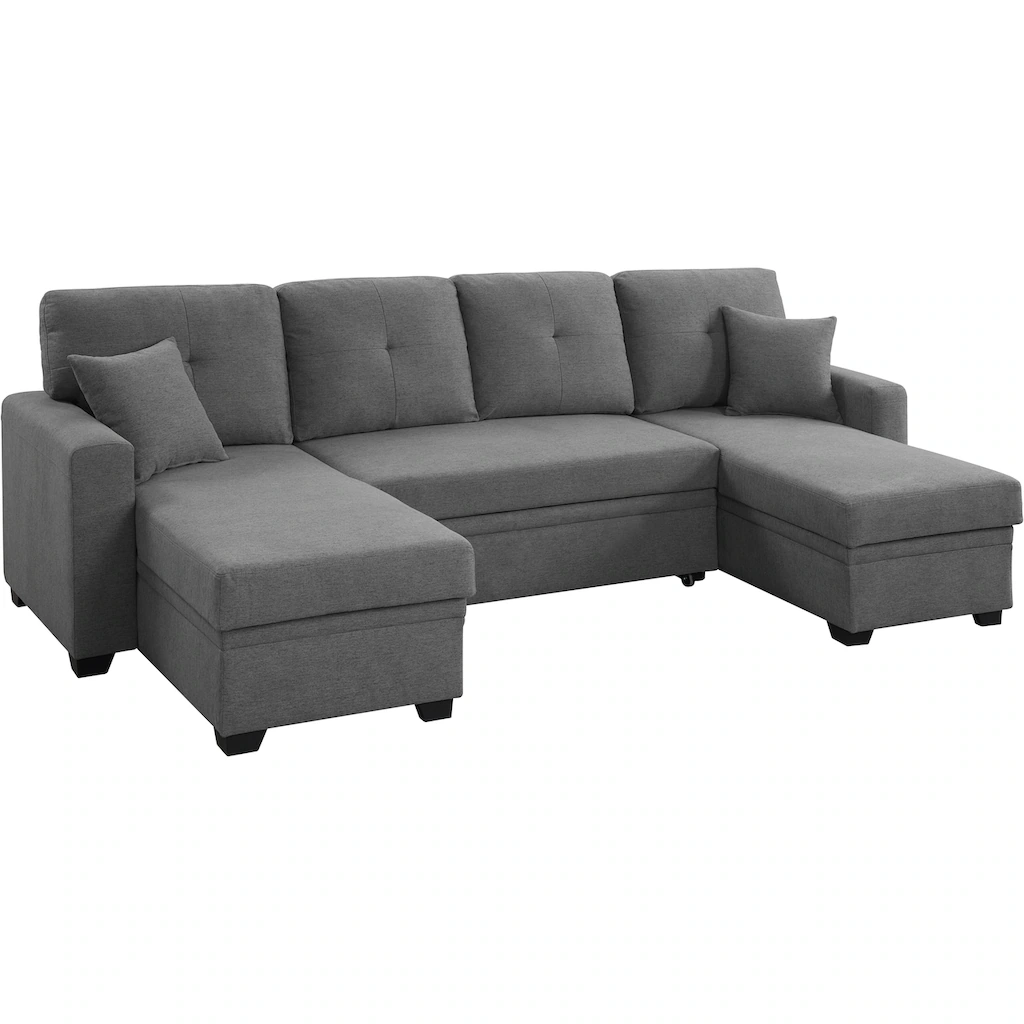 ATLANTIC home collection Wohnlandschaft »Gerrit U-Form« Wohnlandschaft Recamieren mit Bettkasten Bettfunktion kaufen Outlet
