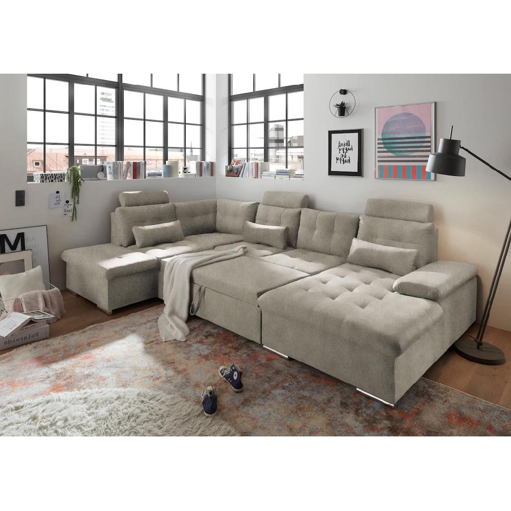ED EXCITING DESIGN Wohnlandschaft Jakarta mit Bettfunktion Bettkasten Kopfstützen Nierenkissen kaufen Fabrik Onlineshop