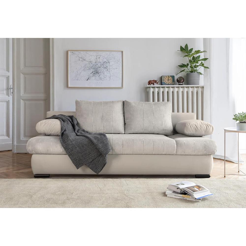 COLLECTION AB Schlafsofa »30 Jahre Jubiläums-Modell Chicago« mit Bettfunktion und Bettkasten im Cord-Samt Mix kaufen