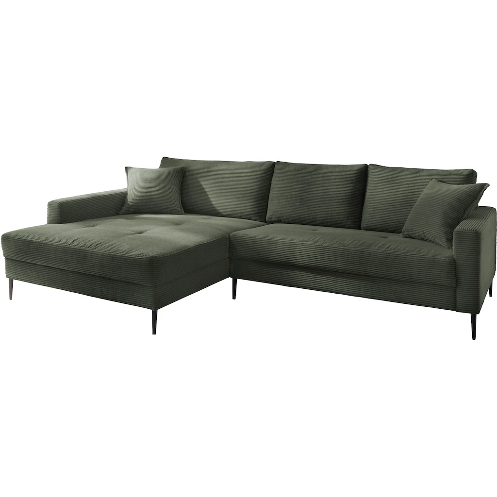 Trends by HG Ecksofa »Summer L-Form« in Cord-Stoff mit Metallfuß kaufen Preisnachlass