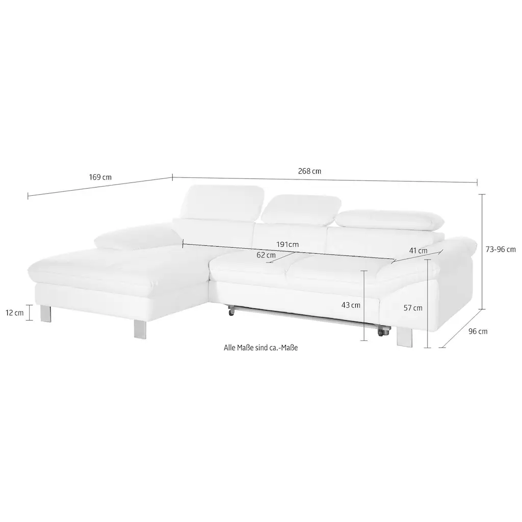 COTTA Ecksofa »Driver L-Form« mit Kopfteilverstellung wahlweise mit Bettfunktion und Bettkasten Black Friday