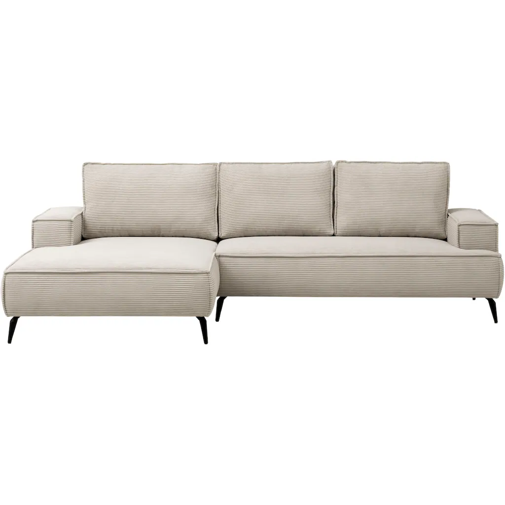 andas Ecksofa »TVINNU L-Form in Cord Sofa« wahlweise Ottomane rechts/links schwarze Füße bequemer Sitzkomfort kaufen Cyber Monday