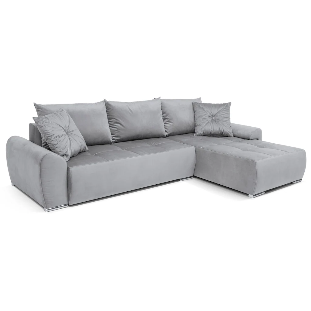 COLLECTION AB Ecksofa »30 Jahre Jubiläums-Modell Bilbao L-Form« inkl. Bettfunktion und Bettkasten Zierkissen mit Strassstein kaufen Osterangebot