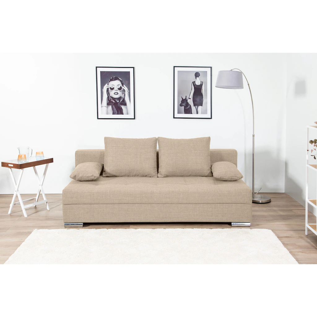 COLLECTION AB Schlafsofa »Tania mit Bettfunktion und Bettkasten« komfortabler Sitzkomfort: Federkern-Polsterung inklusive Rückenkissen kaufen