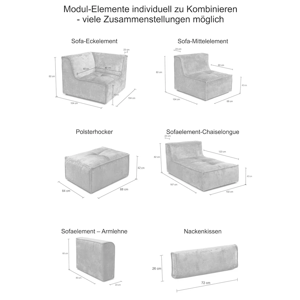 RAUM.ID Ecksofa »Modulid L-Form« Module einzeln für individuelle Zusammenstellung in Cord kaufen Neuheiten