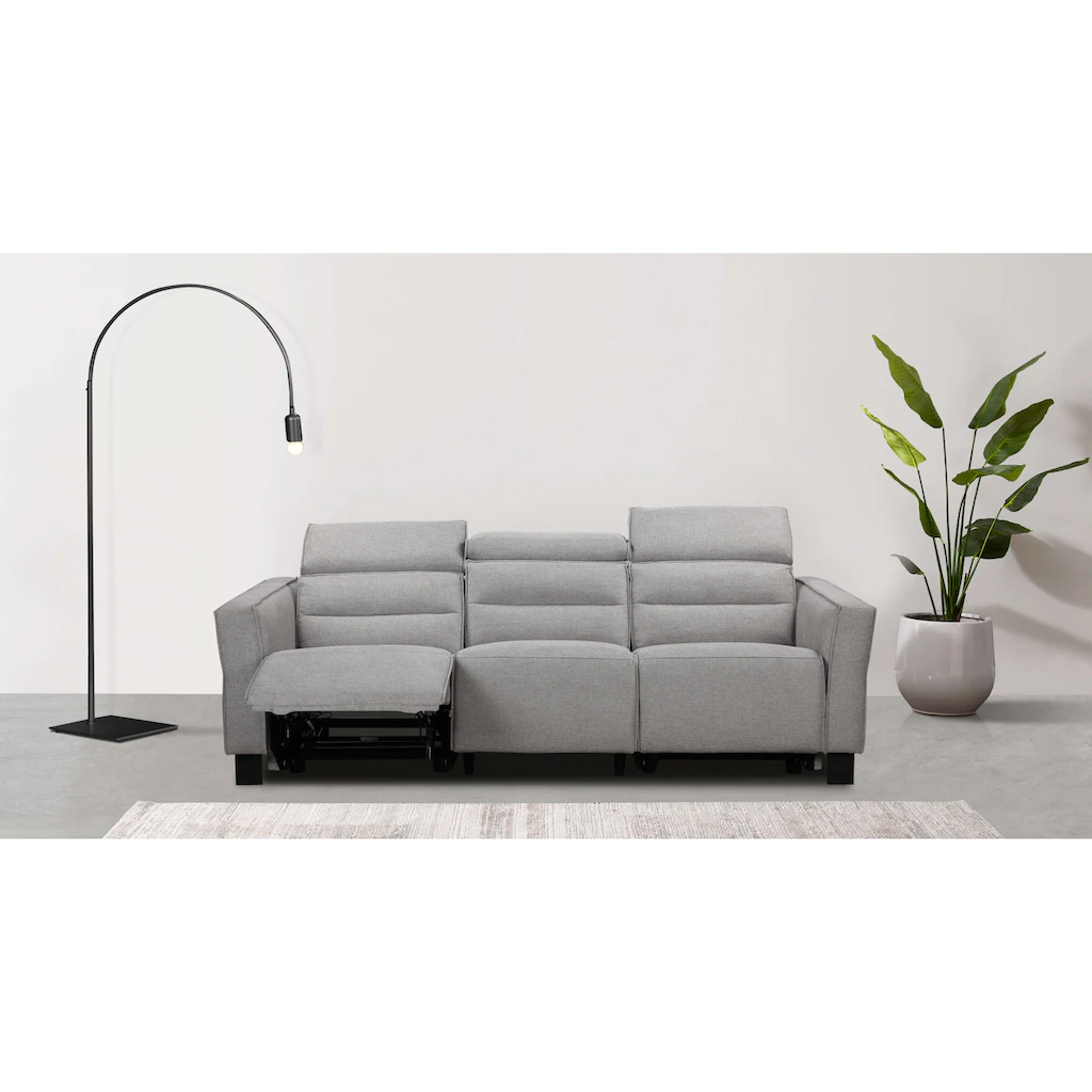 Places of Style 3-Sitzer »Carpari 224cm manuelle od. elektrische Relaxfunktion in 2 Sitzen« mit USB Kopfteilverstellung Echtleder Kunstleder Webstoff kaufen