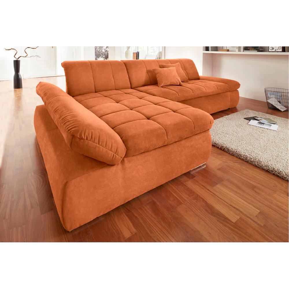 DOMO collection Ecksofa »NMoric XXL B/T/H: 300/172/80cm Revamierenabschluss L-Form« wahlweise mit Bettfunktion und Armlehnverstel lung kaufen