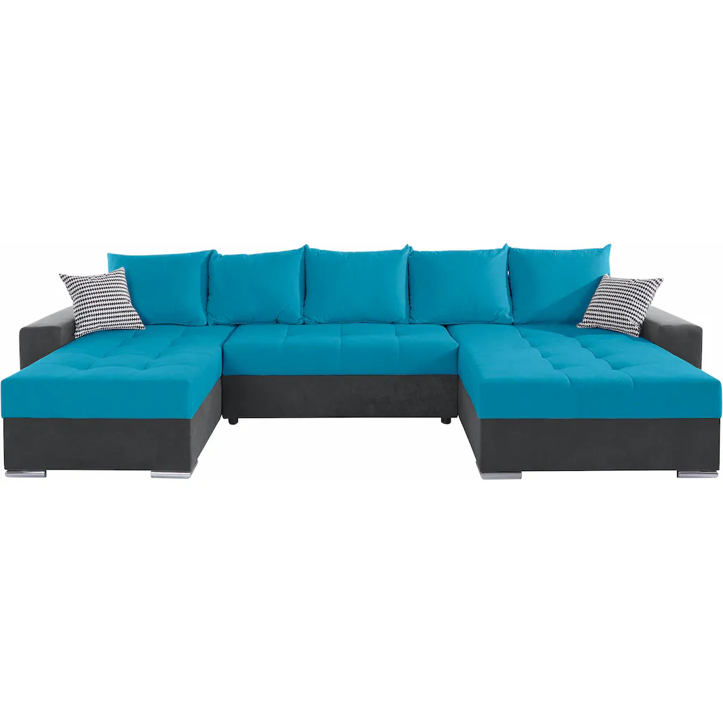COLLECTION AB Wohnlandschaft »XXL-Josy U-Form Breite 333 cm mit 2 Recamieren 77 & 79 cm« inkl. Bettfunktion Bettkasten mit 5 gleich großen Rückenkissen kaufen Vierteljährliche Förderung