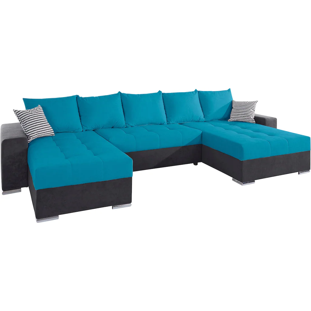 COLLECTION AB Wohnlandschaft »XXL-Josy U-Form Breite 333 cm mit 2 Recamieren 77 & 79 cm« inkl. Bettfunktion Bettkasten mit 5 gleich großen Rückenkissen kaufen Vierteljährliche Förderung