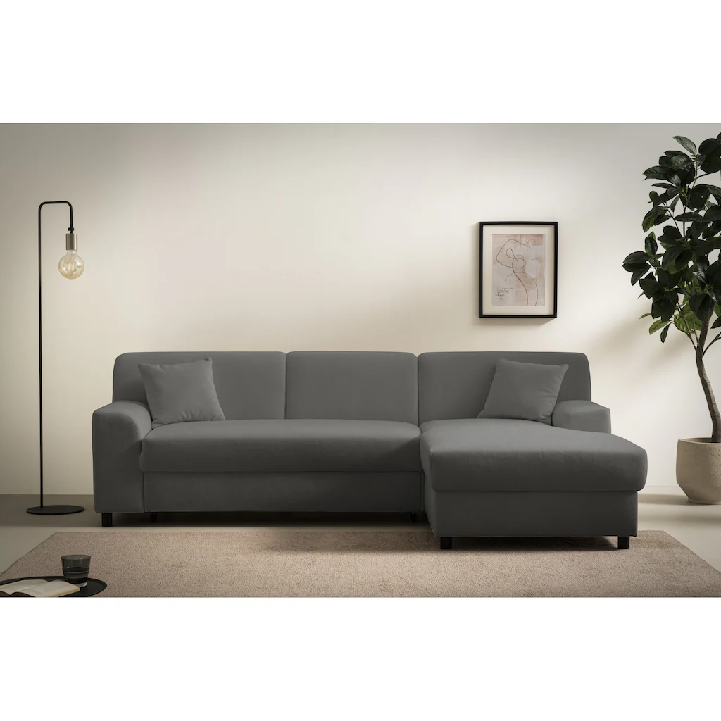 INOSIGN Ecksofa »Turah 2 L-Form auch in Cord Federkern B/T/H: 241/146/79 cm« incl. Zierkissen wahlweise mit Bettfunktion kaufen