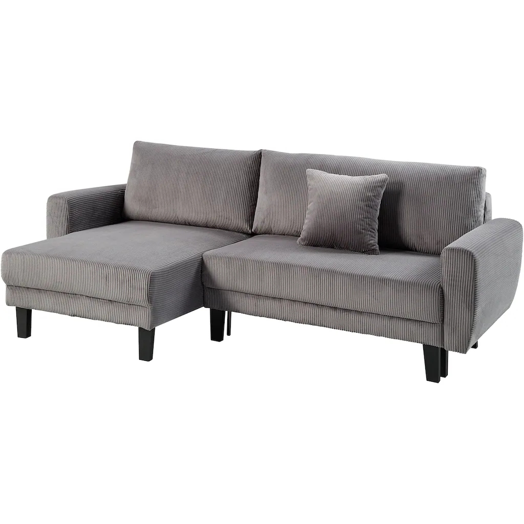 ATLANTIC home collection Ecksofa »Leonid L-Form« mit Schlaffunktion und Bettkasten Riesige Rabatte