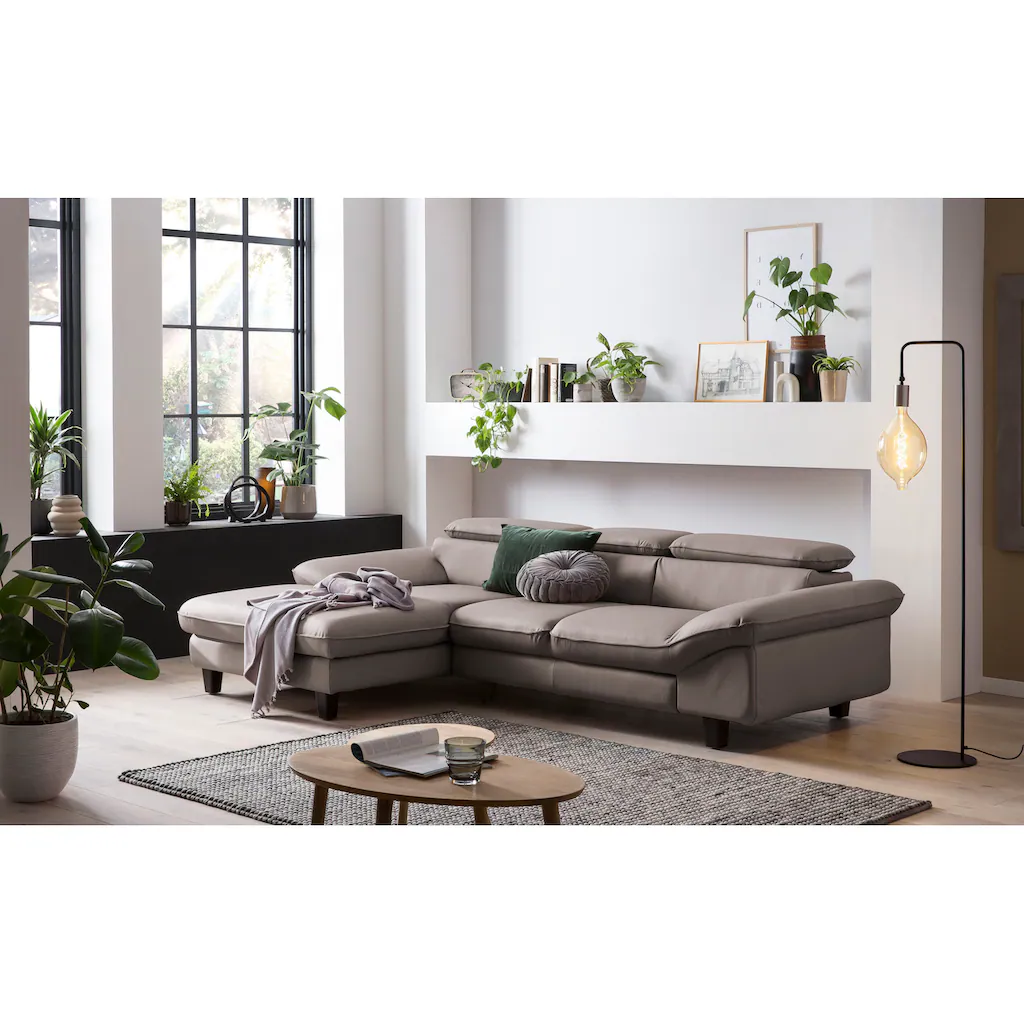 Home affaire Ecksofa »Pilot L-Form« mit Kopfteilverstellung optional Bettfunktion und Bettkasten