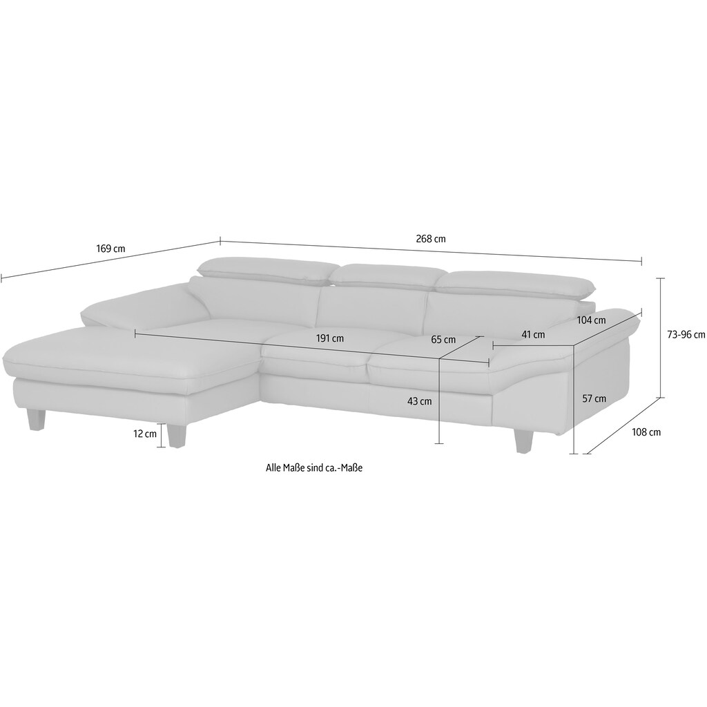 Home affaire Ecksofa »Pilot L-Form« mit Kopfteilverstellung optional Bettfunktion und Bettkasten Speichern exportieren
