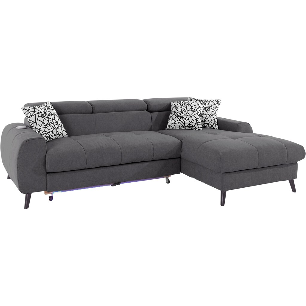 COTTA Ecksofa »Mia L-Form« 3-tlg.-Kissen-Set Recamiere wahlweise mit oder ohne RGB-Beleuchtung kaufen Online