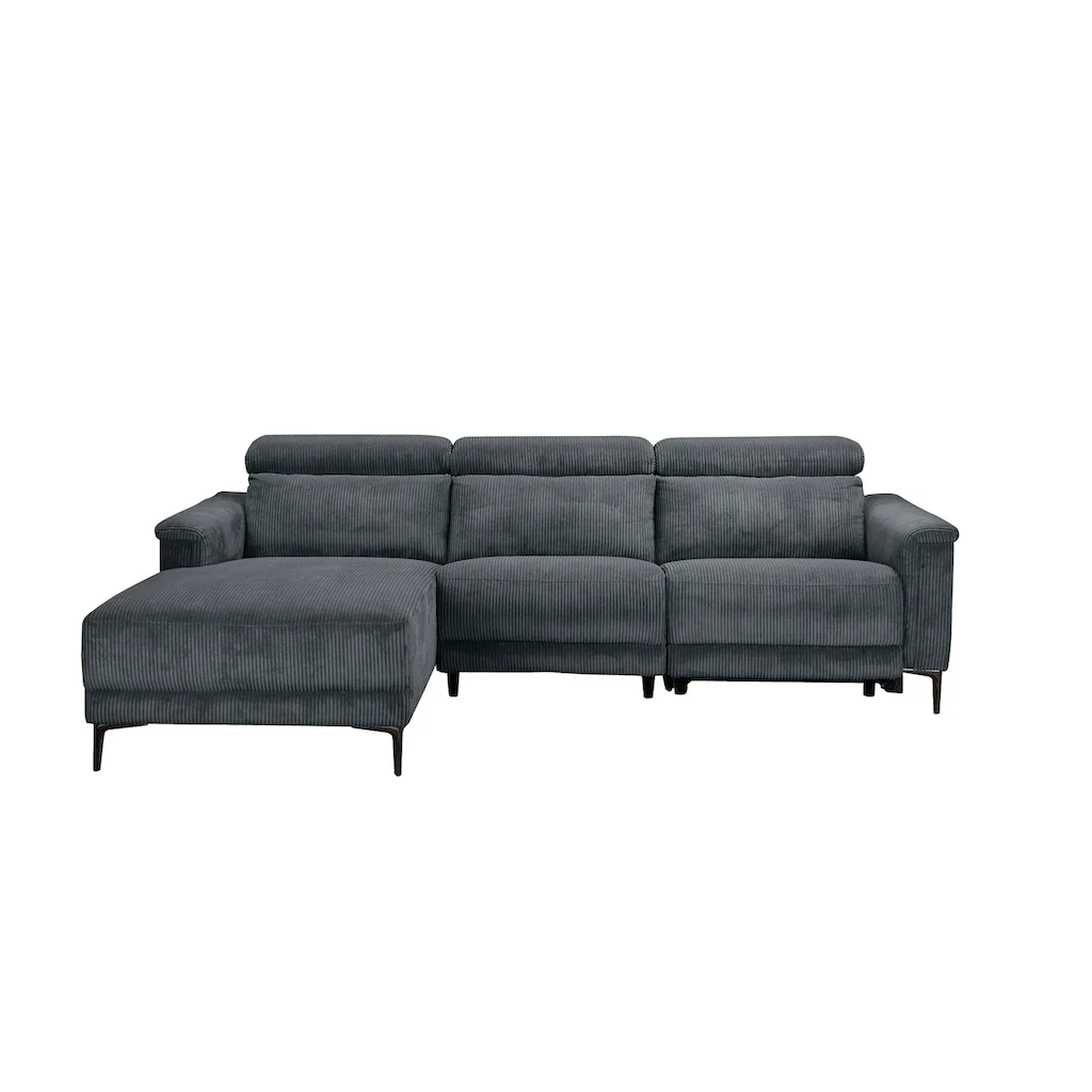Places of Style Ecksofa »Lund in Cord L-Form 261 cm mit manueller« o. elektrischer Relaxfunktion USB Kopfteilverstellung kaufen Hotsell