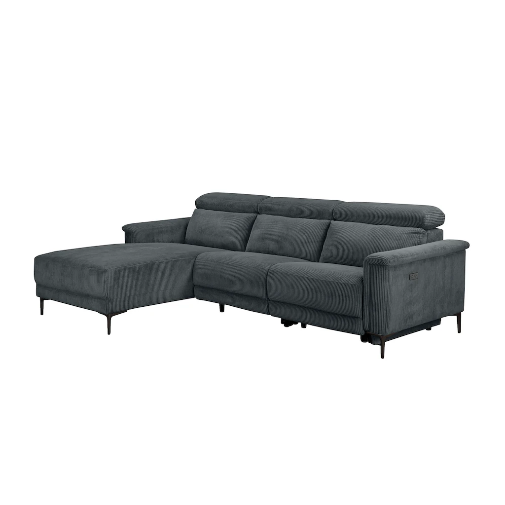 Places of Style Ecksofa »Lund in Cord L-Form 261 cm mit manueller« o. elektrischer Relaxfunktion USB Kopfteilverstellung kaufen Hotsell