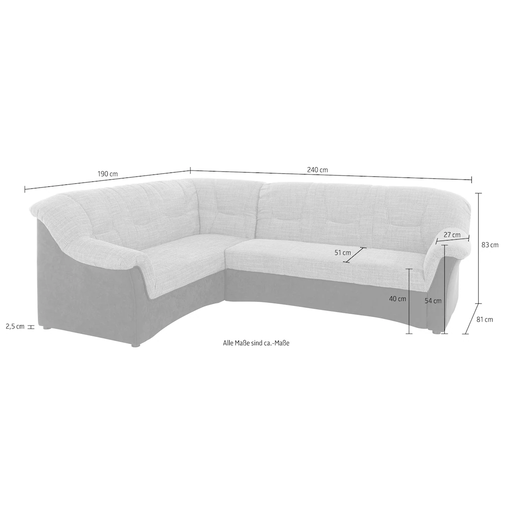 DOMO collection Ecksofa »Sarafina L-Form« wahlweise mit Bettfunktion optional mit Federkern kaufen Fabrikverkauf