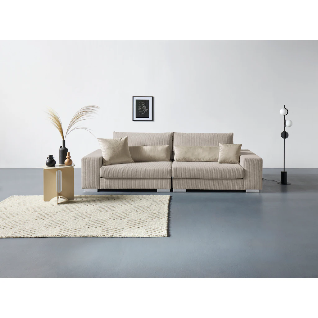 Home affaire Big-Sofa »Vasco« Breite 277 cm inkl. 6-teiliges Kissenset in Cord kaufen