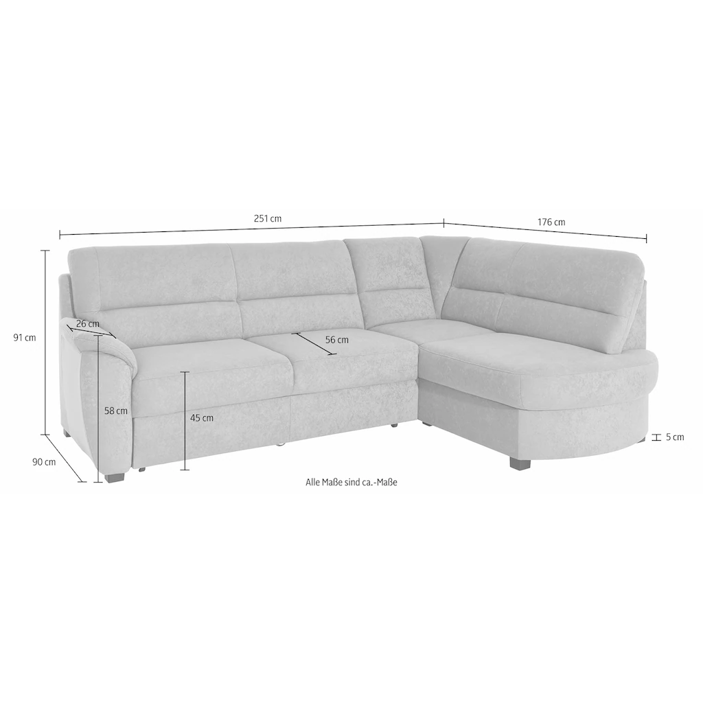 sit&more Ecksofa mit Bettfunktion und Bettkasten online kaufen Kostenloser Versand