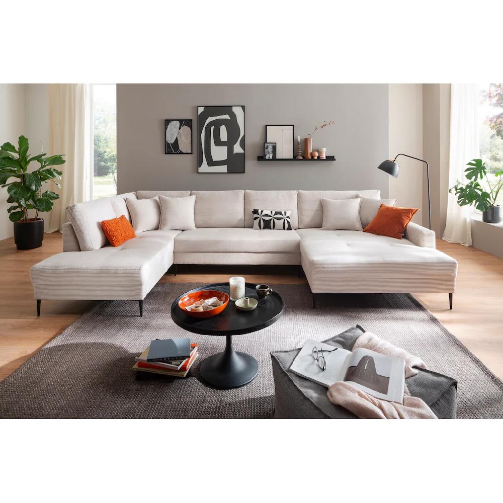 Trends by HG Wohnlandschaft »Summer U-Form« in Cord-Stoff mit Metallfuß kaufen