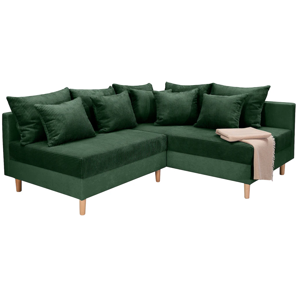 COLLECTION AB Ecksofa »L-Form« Ecksofa Ottomane rechte Seite montierbar Komfortablen bonnelfederkern kaufen Preisnachlass