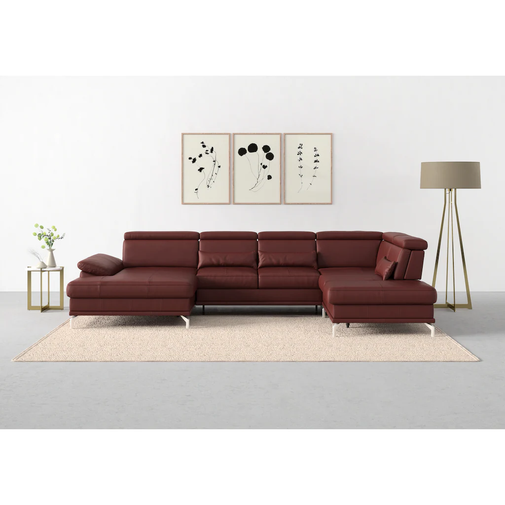 sit&more Wohnlandschaft »Cabrio U-Form« Sitztiefenverstellung und Federkern jeweils inklusive 3 Nierenkissen kaufen