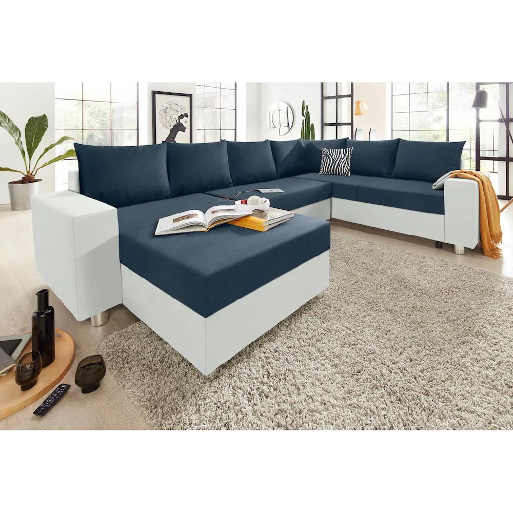 COLLECTION AB Wohnlandschaft »Paris U-Form« mit Federkern wahlweise mit Bettfunktion und Bettkasten kaufen