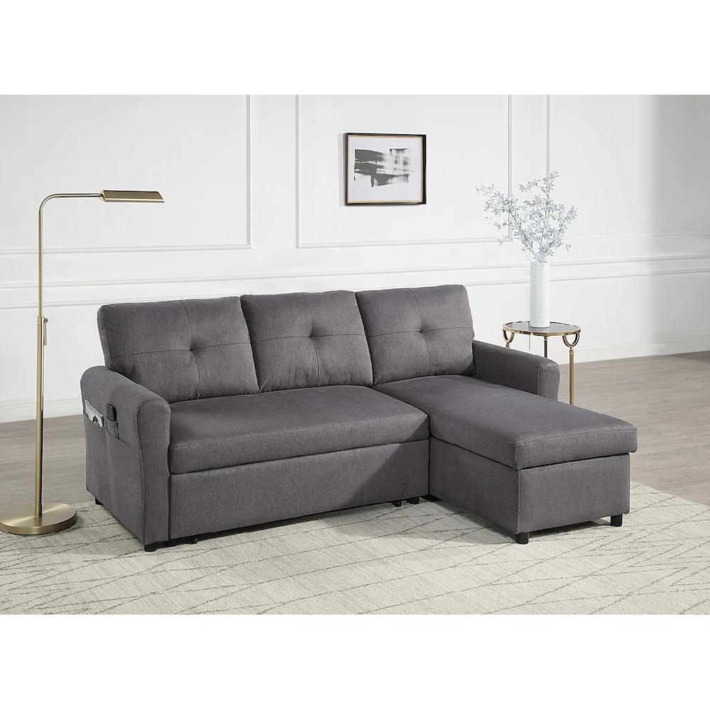 ATLANTIC home collection Ecksofa »Gustavo L-Form« mit Schlaffunktion Stauraum & seitlichen Taschen