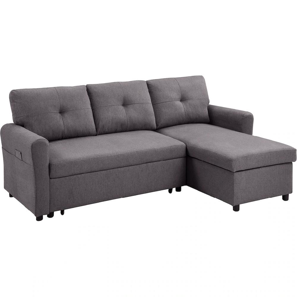 ATLANTIC home collection Ecksofa »Gustavo L-Form« mit Schlaffunktion Stauraum & seitlichen Taschen Neuheiten