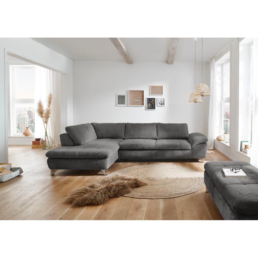 Die PlanBar Ecksofa »MP-IN14007 L-Form« wahlweise mit Bettfunktion und verstellbaren Kopfstützen in Cord kaufen Wochenangebot
