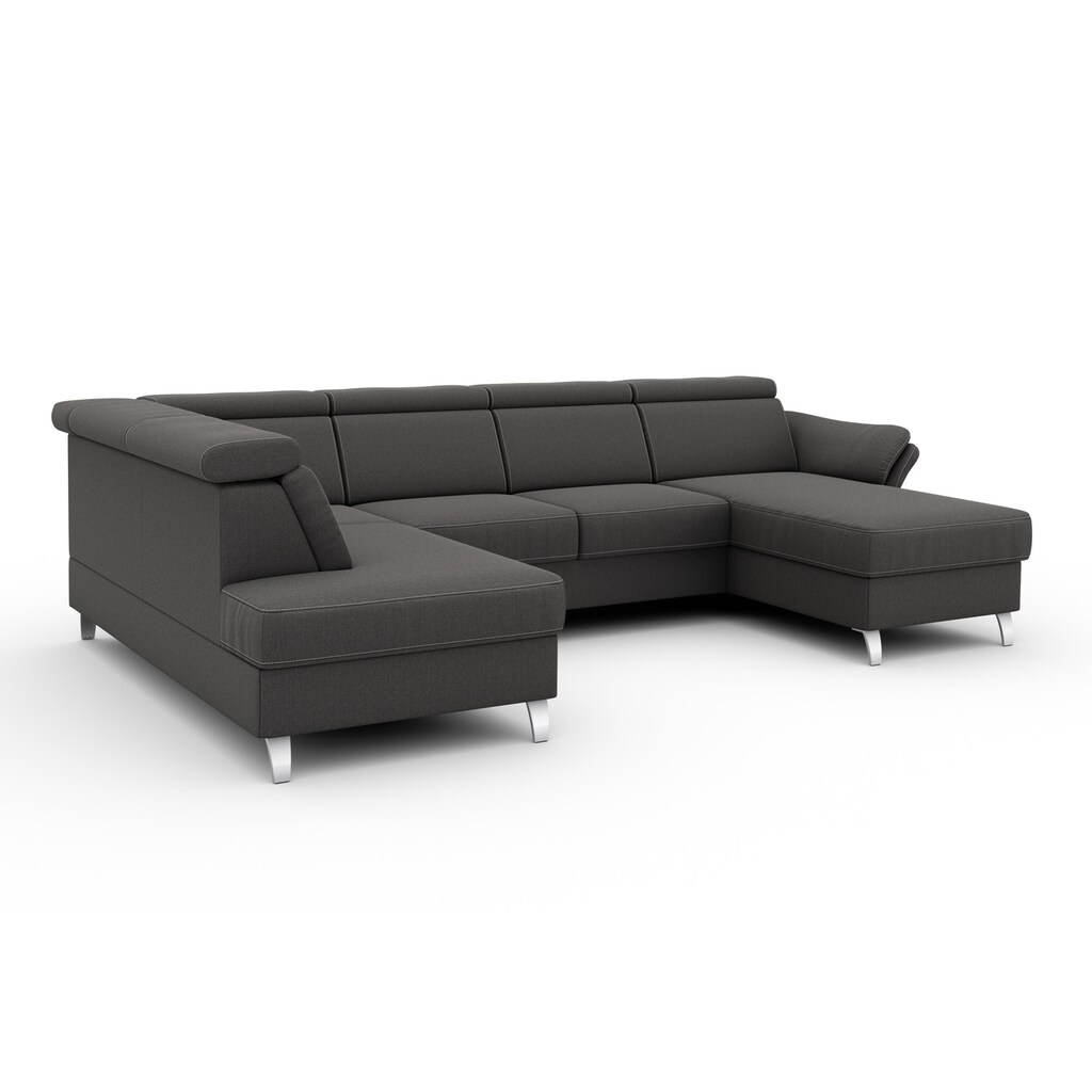 sit&more Wohnlandschaft »Vincenzo U-Form« inklusive Kopfteilverstellung wahlweise mit Bettfunktion Bettkasten kaufen Sonderangebot der Fabrik