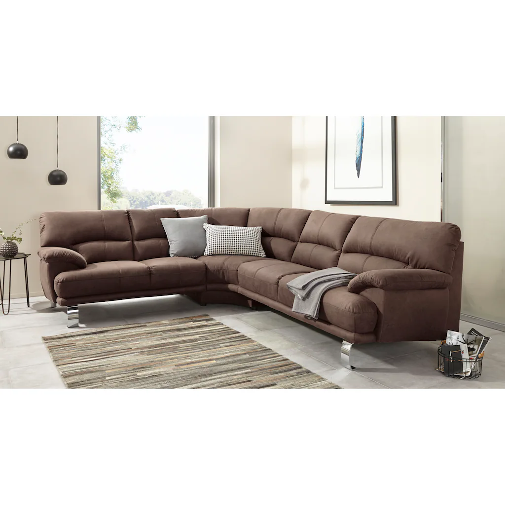 TRENDMANUFAKTUR Ecksofa »Cecilia II in italienischen Design bequem hoher Sitzkomfort L-Form« extrabreite Armlehnen für noch mehr Sitzkomfort kaufen