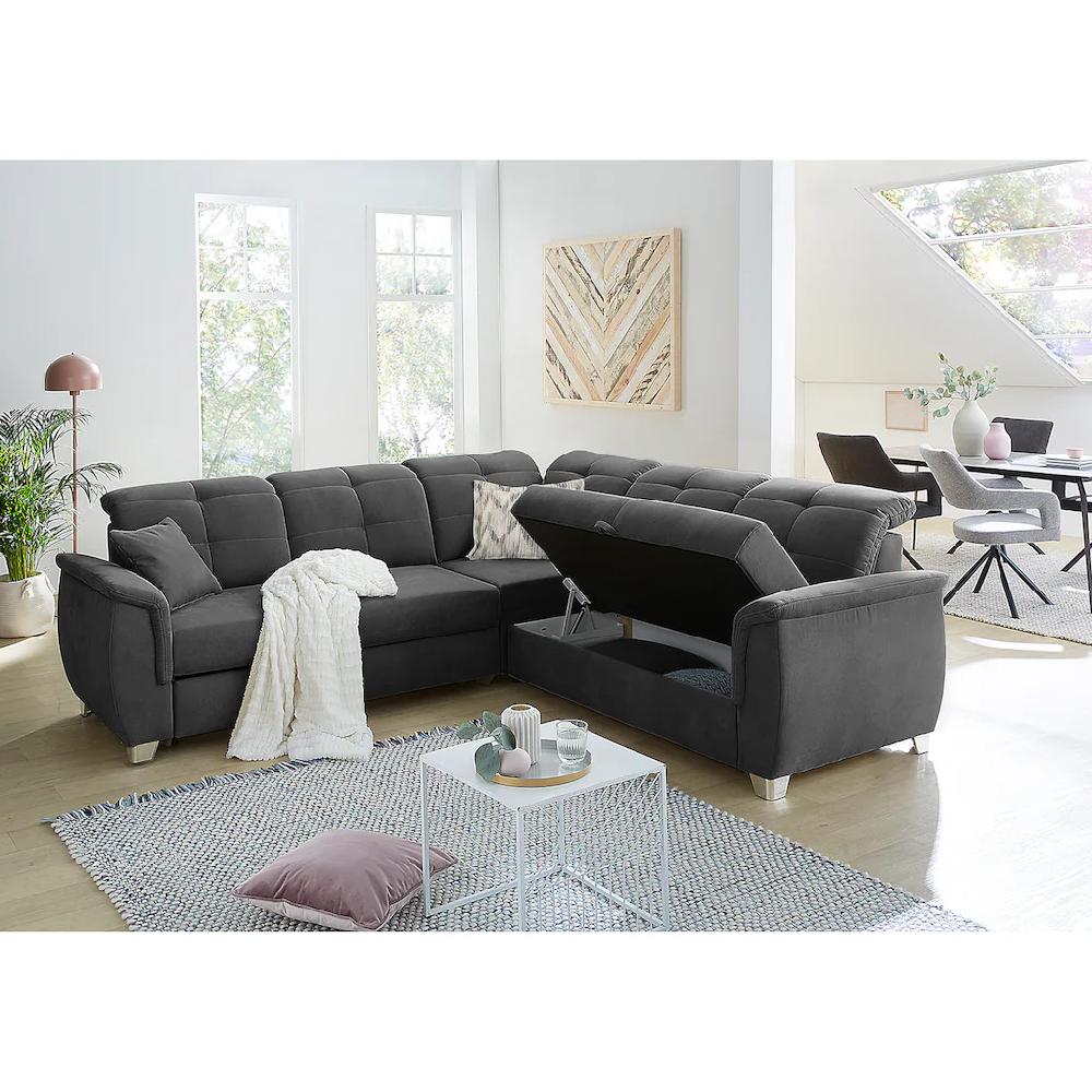 Jockenhöfer Gruppe Ecksofa Udine verstellbare Kopfteile Gästebett- und Relaxfunktion kaufen Super Rabatt