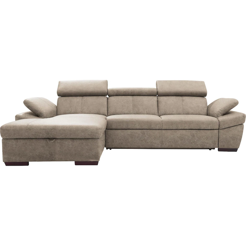 exxpo - sofa fashion Ecksofa »Salerno klassisch modernes Funktionssofa hoher Sitzkomfort L-Form« inkl. Kopf- und Armteilverstellung wahlweise mit Bettfunktion kaufen