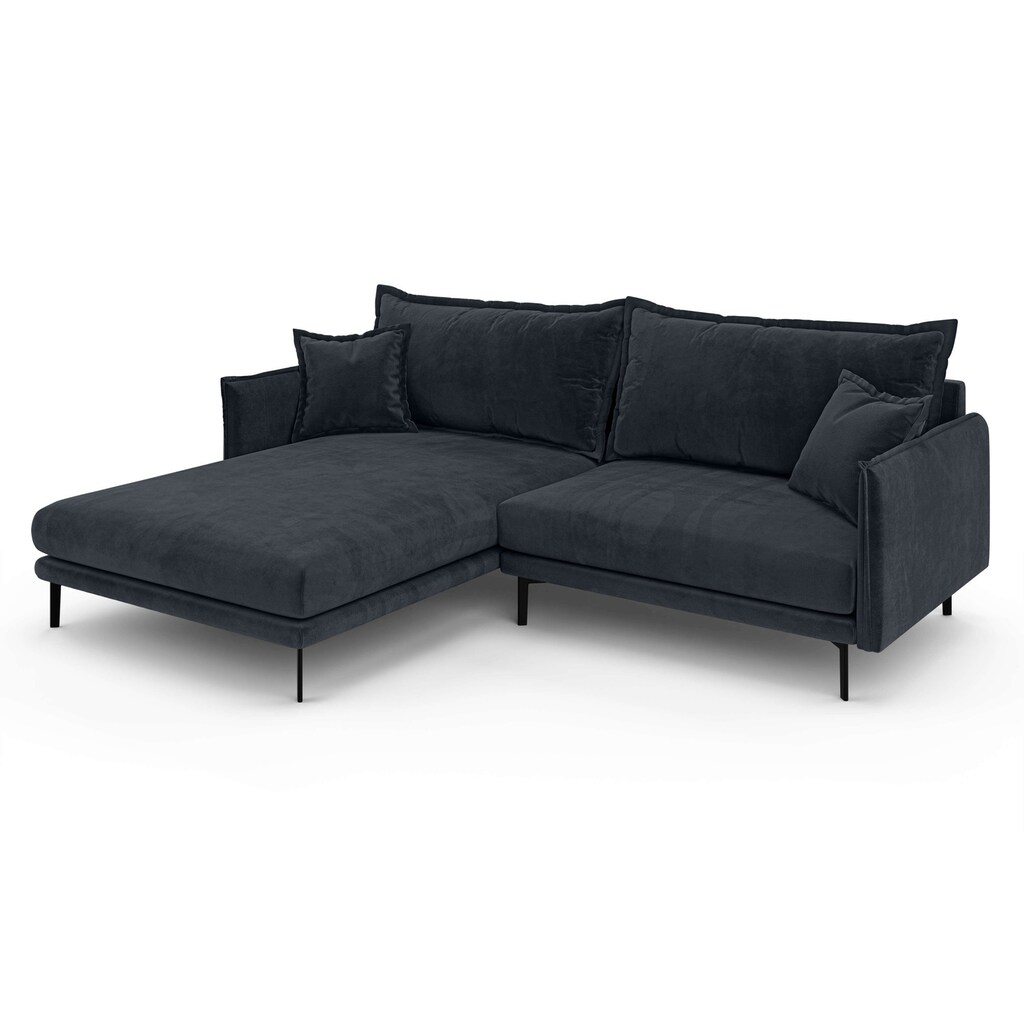 INOSIGN Ecksofa »ALEXANDRIA mit Recamiere rechts oder links bestellbar moderne Bezüge« L-Form mit Wellenunterfederung Maße: B/H/T 246/86/190 cm Kostenloser Versand international